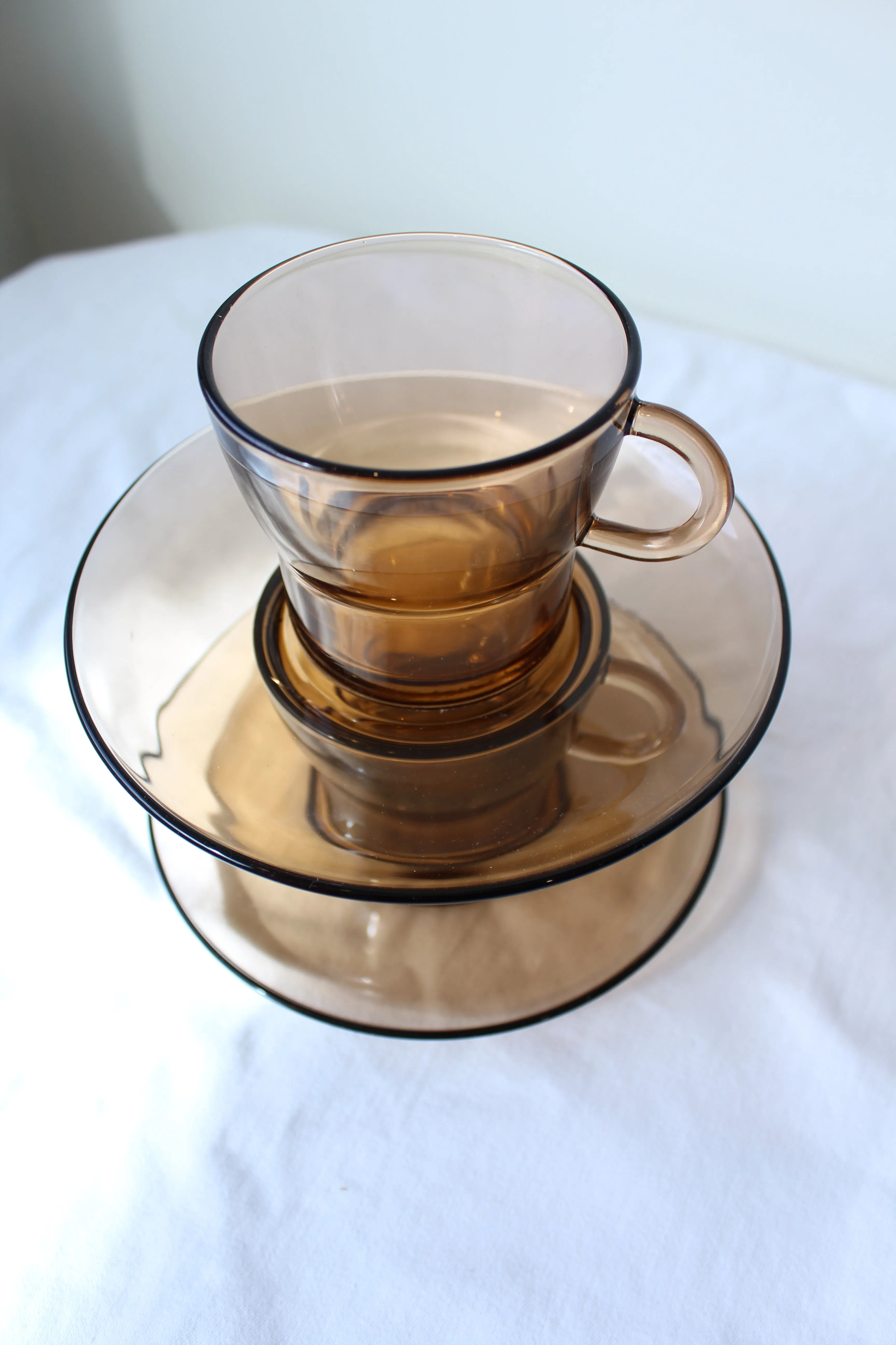 Smokey Glass Tea Cup Set of 2