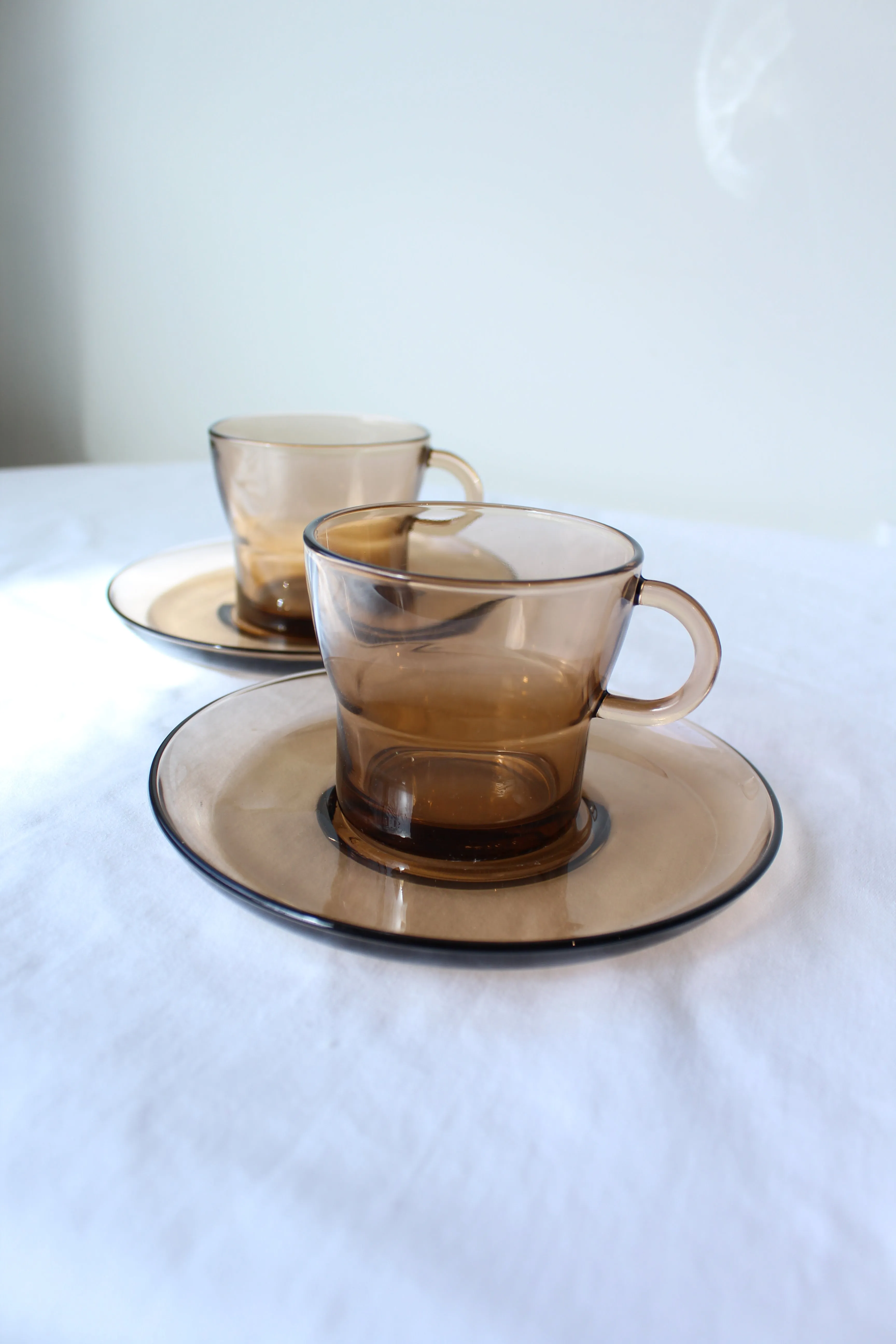 Smokey Glass Tea Cup Set of 2