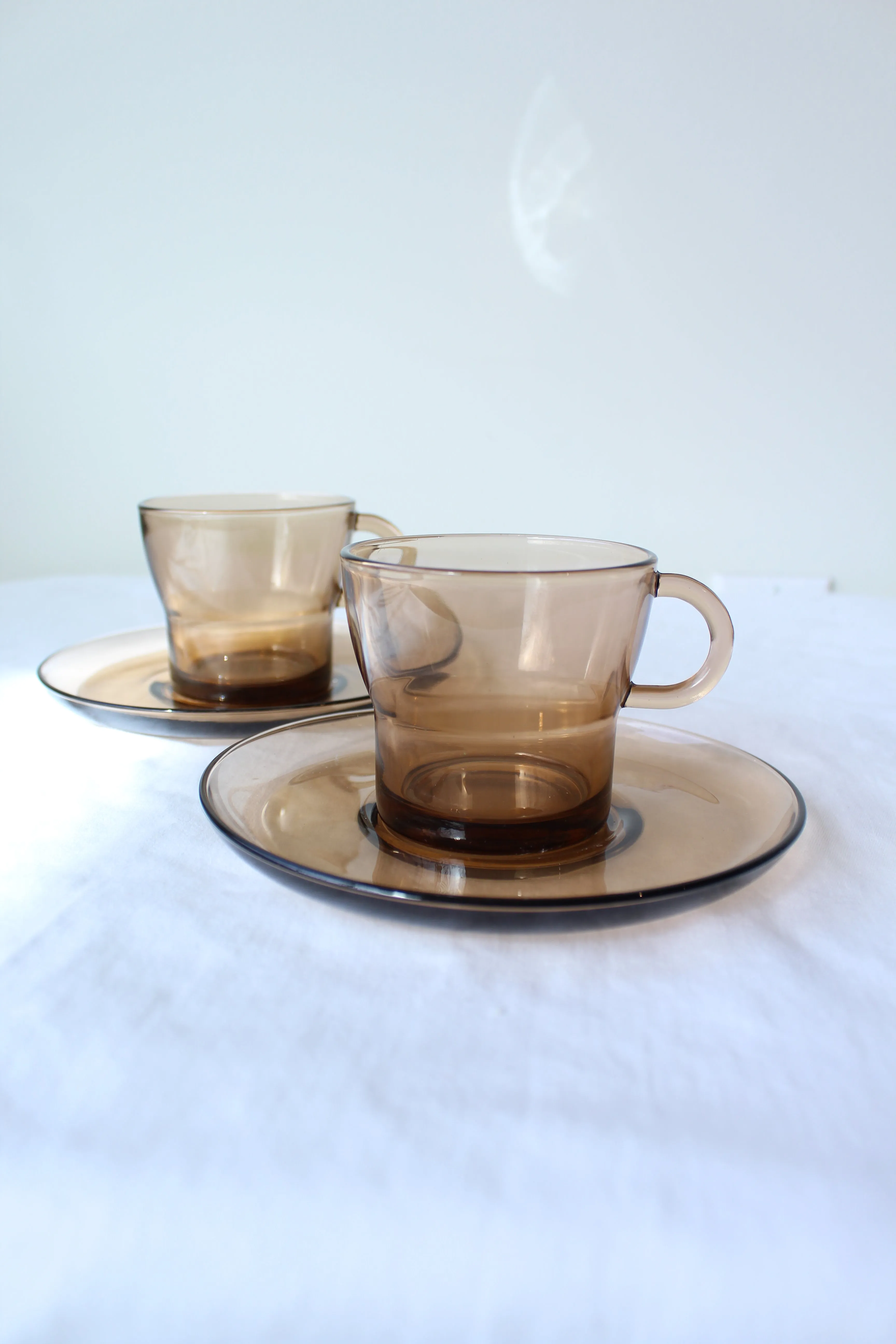 Smokey Glass Tea Cup Set of 2