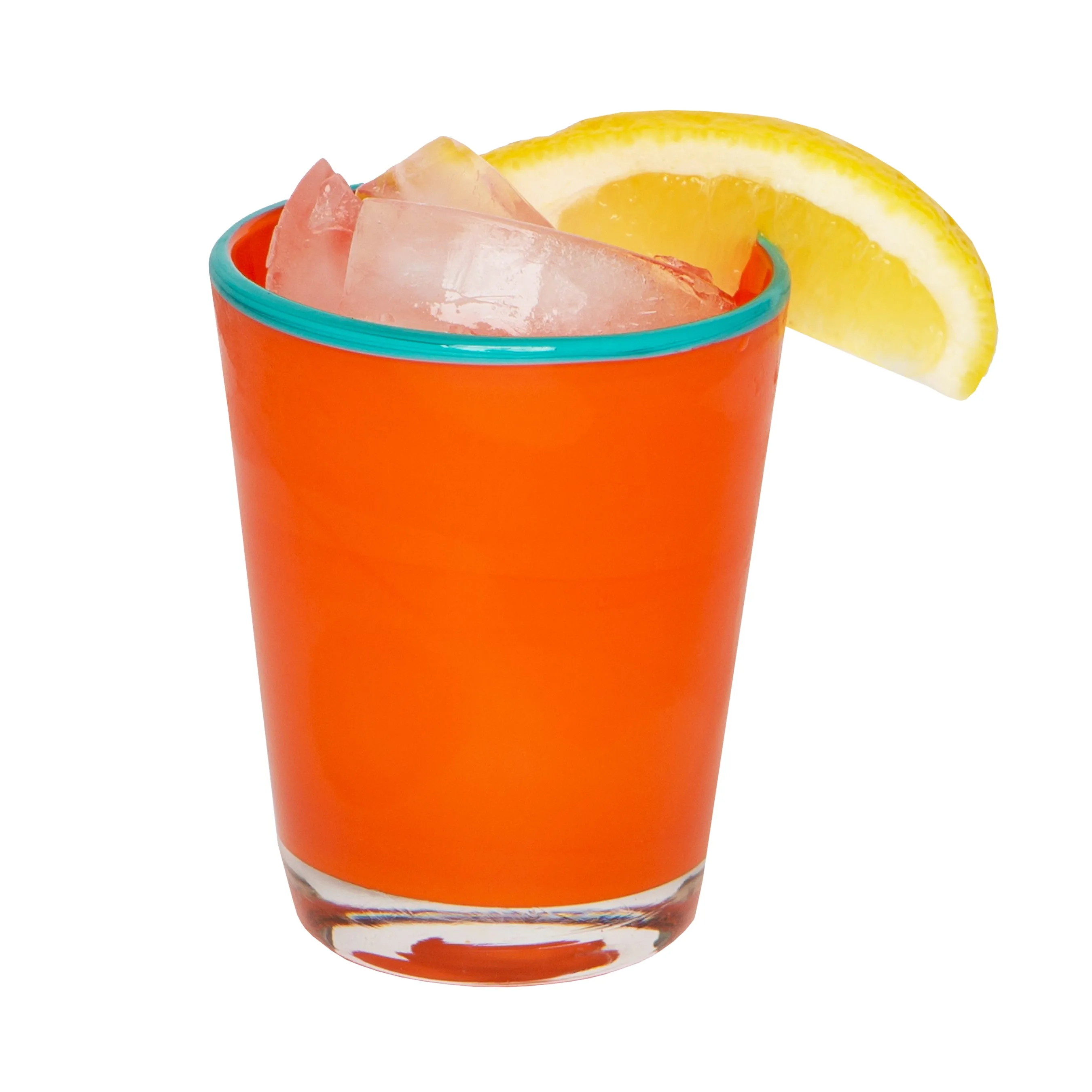 Summer Glass Orange & Turquoise 9oz, Set of 4