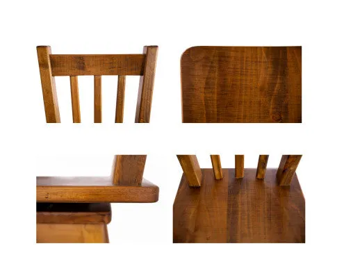 Teasel 5pcs Home Bar Table 4 Chair Set Wine Cabinet Case 192cm Solid Pine Timber