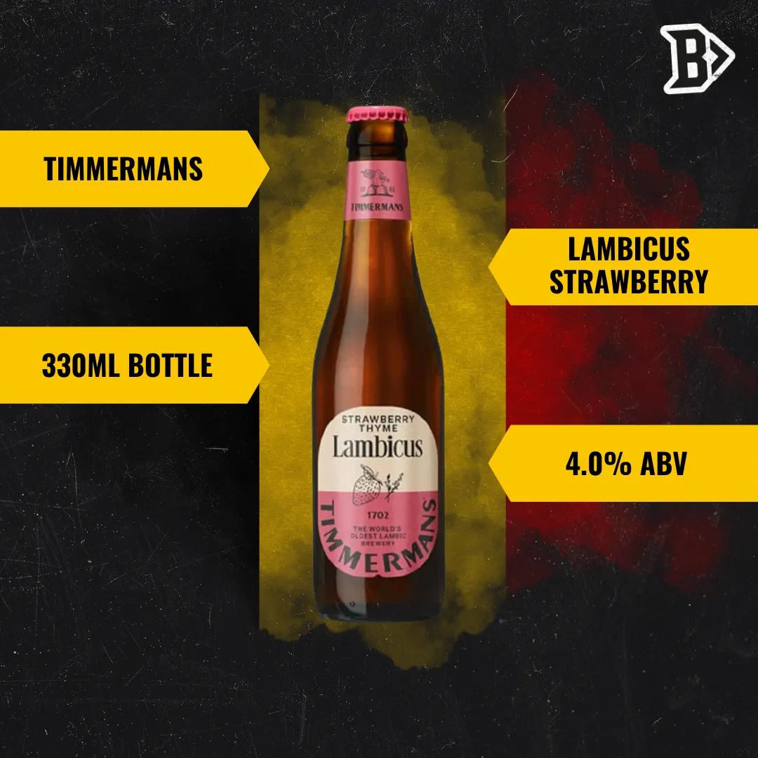 Timmermans Lambicus Strawberry Thyme Belgian Fruit Beer 330ml Bottles - 4.0% ABV (12 Pack)