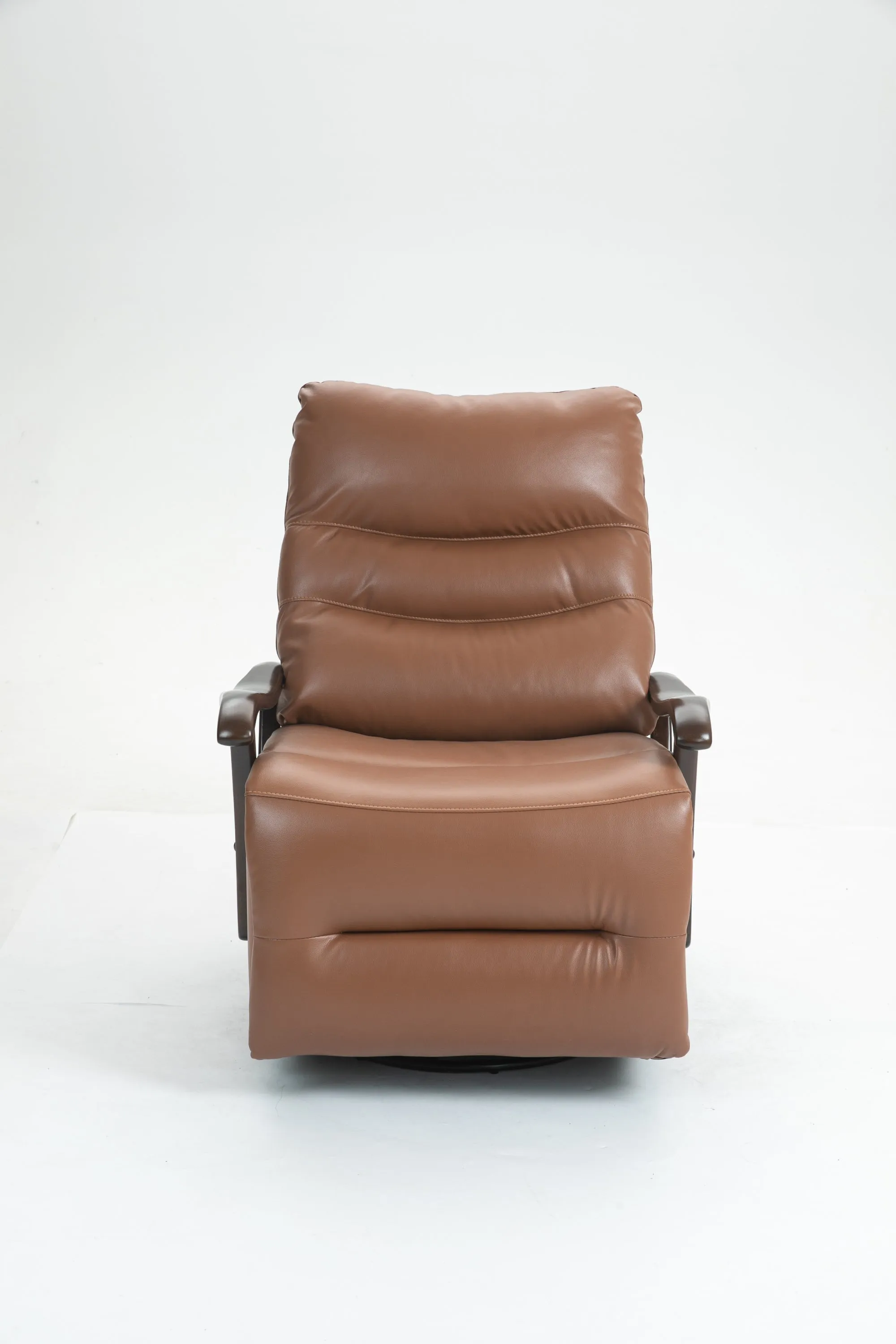 Tyler Swivel Power Recliner with Solid Wood Armrests - Orange