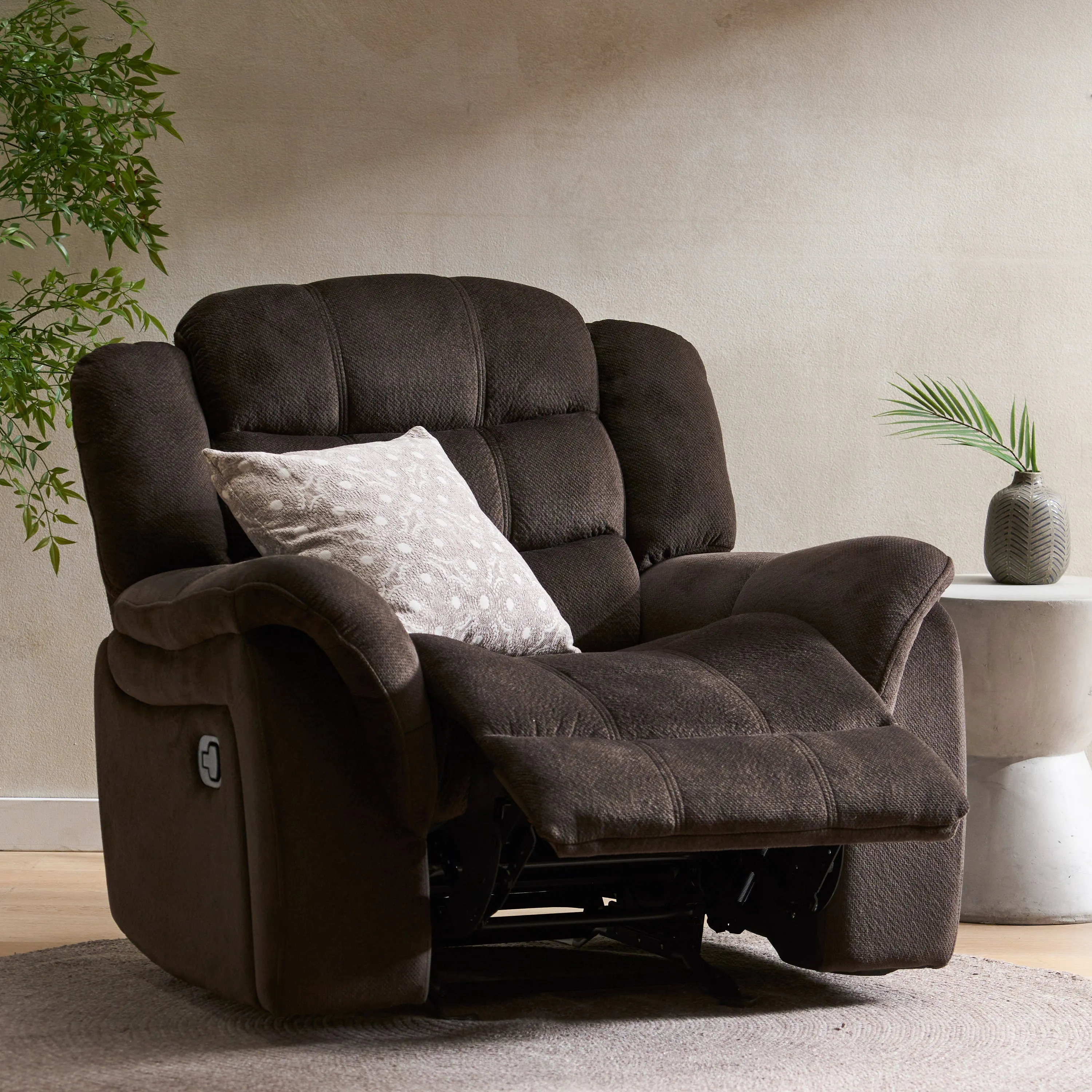 Wise Plush Fabric Glider Recliner Chair - Brown