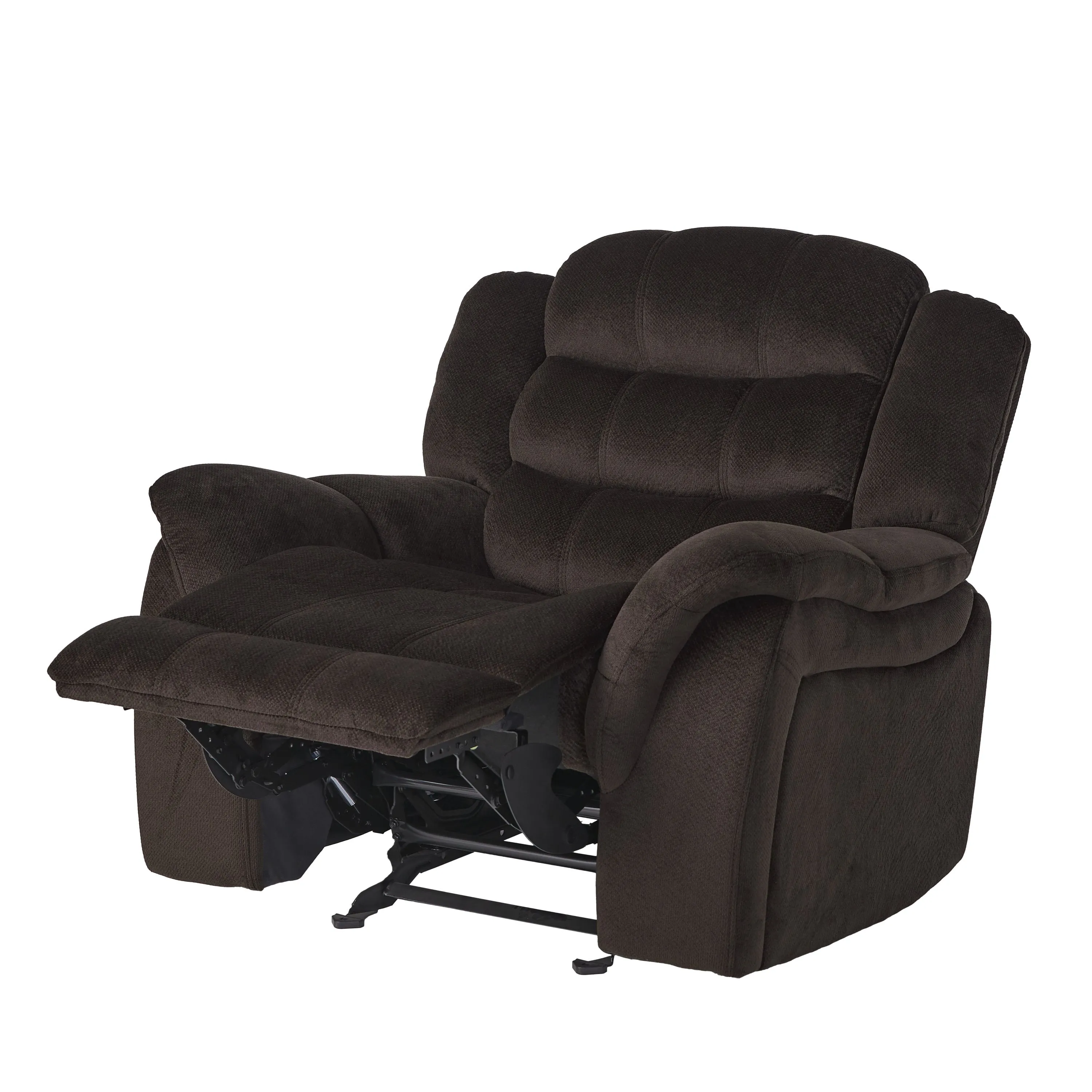 Wise Plush Fabric Glider Recliner Chair - Brown