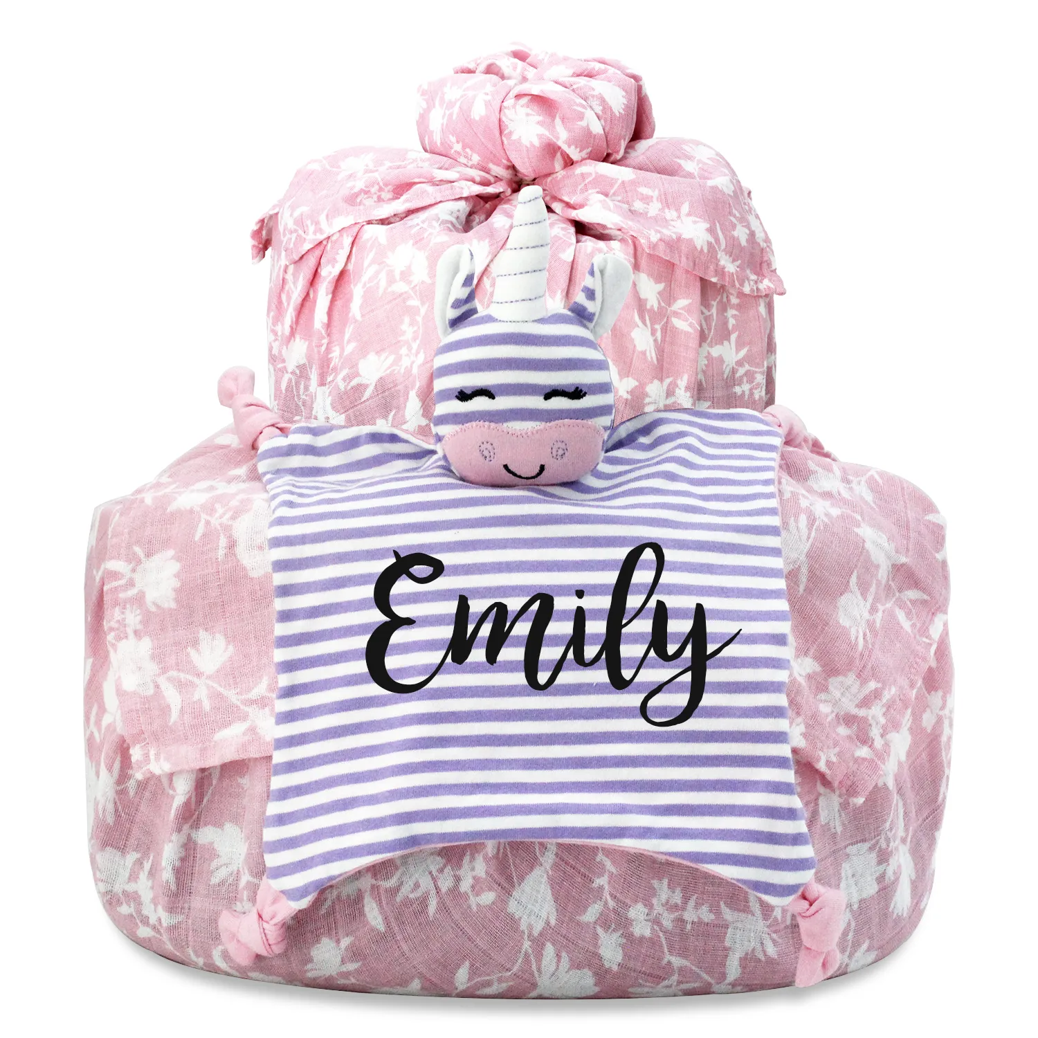 Zeronto Luxury Baby Girl Gift Basket 2-Tier (Tower of Roses)